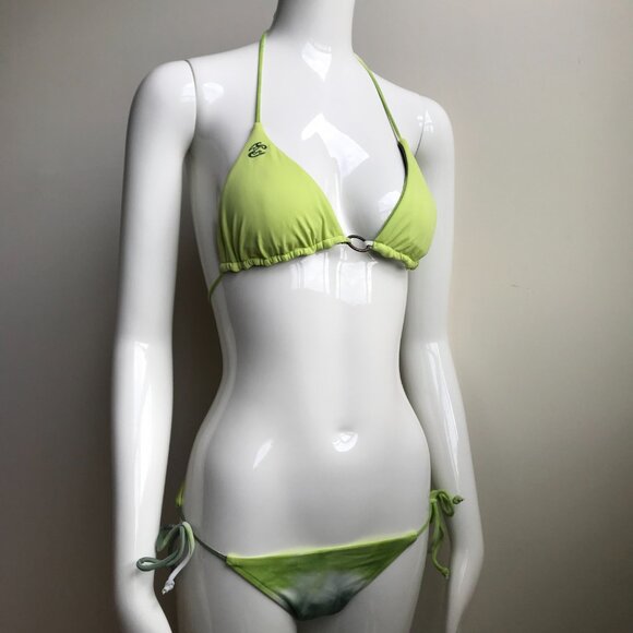 Billabong BLUE CRUSH era Vintage bikini tie dye reversible triangle low rise - Picture 6 of 16